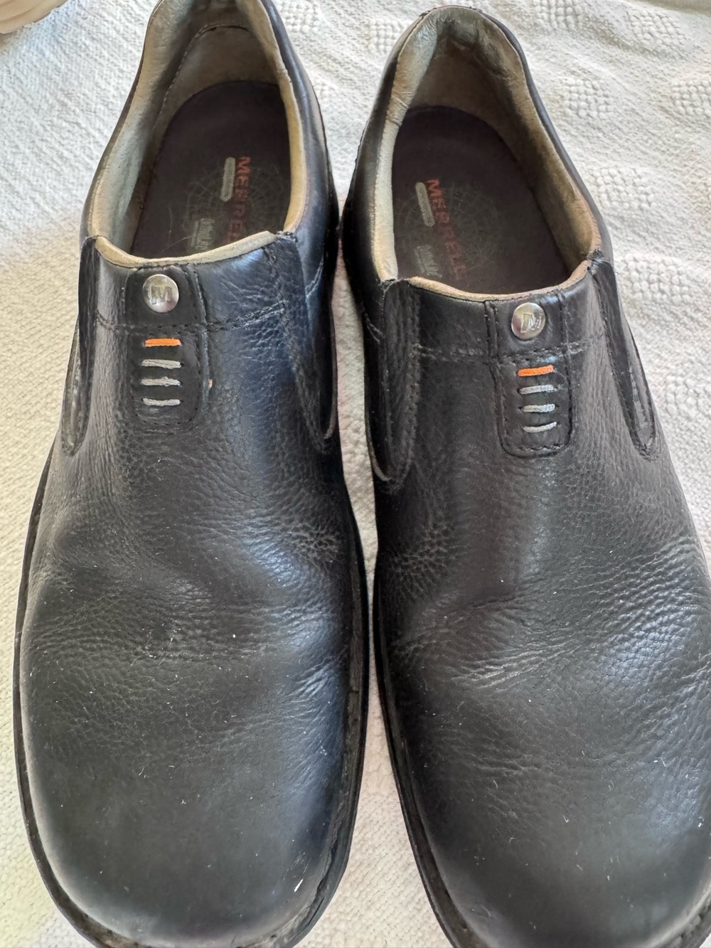 Merrell World Legend Loafers Shoes Mens 11.5 Black Leather Casual Slip On
